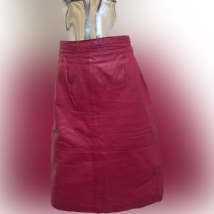 Diversity High Waisted Leather Midi Skirt (Vintage)